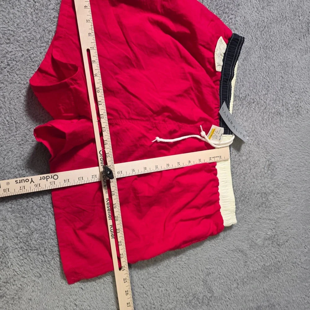 Naturalife Mens XL Swim Trunks Red Colorblock Waist Nylon Mesh Lined Shorts